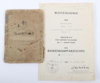 Rare WW2 German Waffen-SS Soldbuch and Citation for the Anti-Partisan Badge in Silver