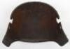WW1 Battlefield Recovered Trench Body Armour Set (Sappenpanzer) and Steel Hemet with Brow Plate (Stirnpanzer) - 13