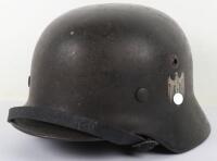 WW2 German Army M-35 Single Decal Steel Combat Helmet