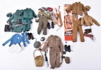 Quantity of Original Action Man Dolls uniforms and accessories