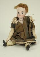 Miniature bisque head doll, circa 1890,