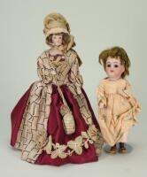 Miniature bisque shoulder head lady doll, German circa 1900,
