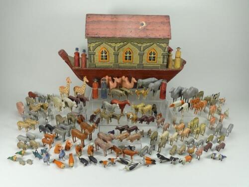 A fine wooden Noah’s Ark and Animals, German 1880s,