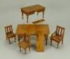 Schneegas tables and chairs Dolls House furniture, German 1890s,