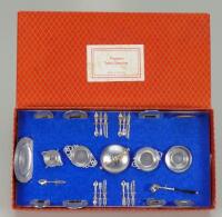 Boxed miniature soft metal Table Service, German 1920s,