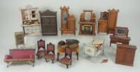 Good collection of dolls house furniture, mainly circa 1890,