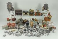 Collection of dolls house accessories, mainly 1870-90,