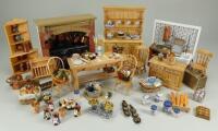 Collection of Dolls house Garden and Kitchen/scullery furniture and accessories,