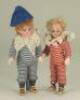 A pair of miniature Simon & Halbig bisque head dolls, German circa 1910,