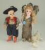 Two miniature dolls, German circa 1910,