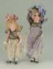 Two all-bisque miniature dolls, German circa 1910,