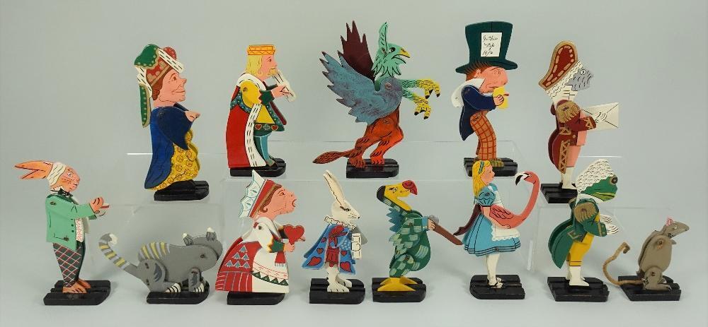 Sold at auction Set of Painted Wood Alice in Wonderland Talfourd
