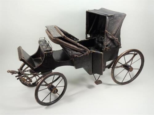 A good Victorian wood and metal model of a Horse Drawn Carriage, English probably 1860s/70s,