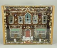 A Victorian cased shell model of a seaside Villa,