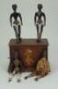 Scarce wooden ‘Jiggers’ dancing duo clockwork toy, probably by Ives, American 1870s,