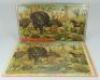 Boxed dissected puzzle for making four pictures of animals, 1890s, - 2