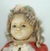 Large wax over composition shoulder head doll in original glazed case, English circa 1860, - 2