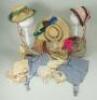 Various dolls bonnets,