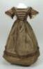 Brown silk dress for early English doll, circa 1860,