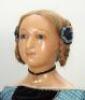 Extremely rare and important poured wax Lucy Peck all original portrait doll of a young Queen Victoria, English circa 1900, - 3