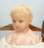 A poured wax shoulder head Pierotti baby doll, English circa 1860, - 4