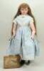 Large Meech poured wax shoulder head doll, English 1850s,