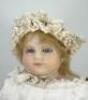 Large poured wax shoulder head doll, circa 1860, - 2