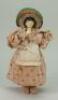 Rare all original painted wooden Grodnertal doll, German circa 1830,