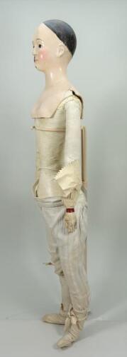 Large early Papier- mache shoulder head doll, French circa 1850,