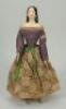 All original papier-mache shoulder head lady doll, German circa 1840,