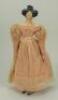 Early all original papier-mache shoulder head lady doll, German circa 1850,