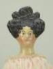 Early all original papier-mache shoulder head lady doll, German circa 1850, - 2