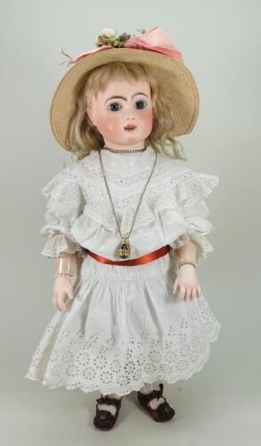 A scarce Steiner Figure A bisque head Bebe doll with rare bisque hands, French circa 1895,