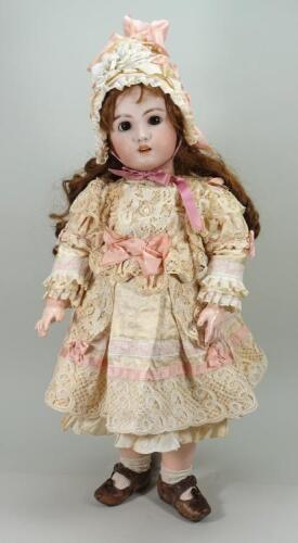 Large size 13 Tete Jumeau bisque head Bebe doll, French 1890s,