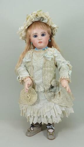 Beautiful Depose Jumeau bisque head Bebe doll, French circa 1880,