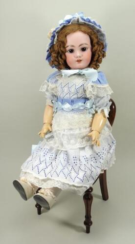 Large Simon & Halbig DEP bisque head Bebe doll, German for French market, circa 1905,