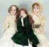 Three bisque shoulder head dolls, German circa 1915,