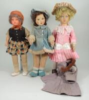 Chad Valley felt cloth doll, English circa 1930,