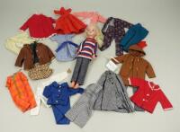 Vintage Hong Kong Sindy doll and a collection of clothes,