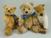 Three Chiltern golden mohair Teddy Bears, 1930s/50s,