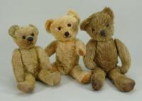 Three English mohair Teddy Bears, 1930s,