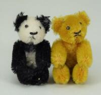 Miniature Schuco Teddy bear and panda, German 1920s,