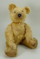 A Chad Valley golden mohair Teddy bear with button, circa 1930,
