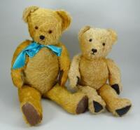 Two golden mohair Teddy bears, circa 1960,