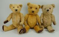 Three English mohair Teddy Bears, 1950s,