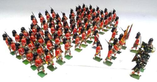Britains and other repainted Gordon Highlanders marching