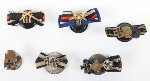 6x Imperial German & Third Reich Medal Ribbon Button Holes