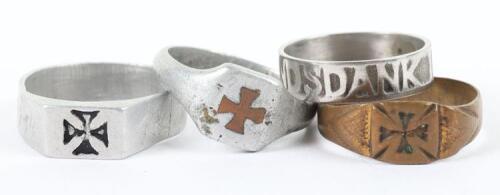 4x WW1 Patriotic Finger Rings