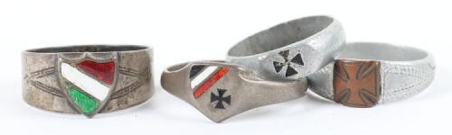 3x WW1 German Patriotic Finger Rings
