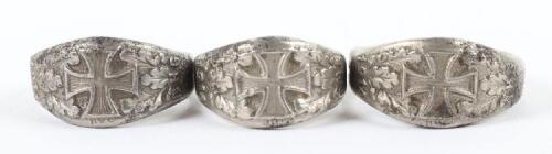 3x WW1 German Iron Cross Finger Rings
